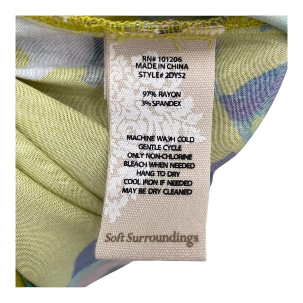 Soft Surroundings Yellow Floral Maxi Dress Medium Smocked Cotttagecore Flutter - Picture 8 of 8